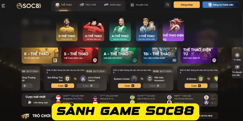 Các trò chơi nổi bật tại SOC88